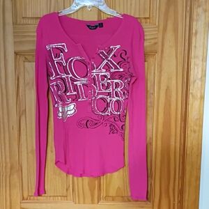 Fox Pink Graphic Fitted Top